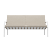Gartensofa aus weißem Stahl mit sandfarbener Sitzfläche 168cm Cruz -. Metallbude