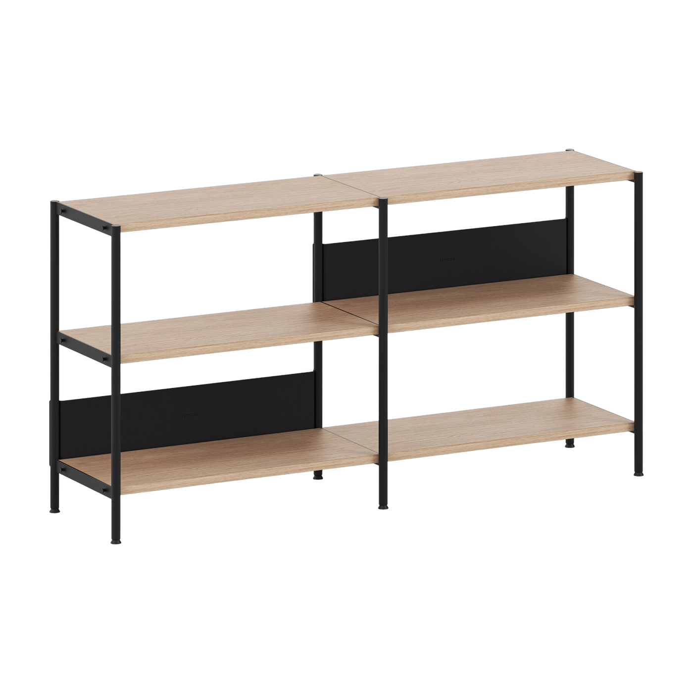 Regal aus öko-zertifiziertem Holz und graphitschwarzem Stahl 85x164cm Unit - -. TIPTOE