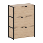 Commode avec 3 portes en bois éco-certifié et acier noir graphite 110x84cm Unit - TIPTOE
