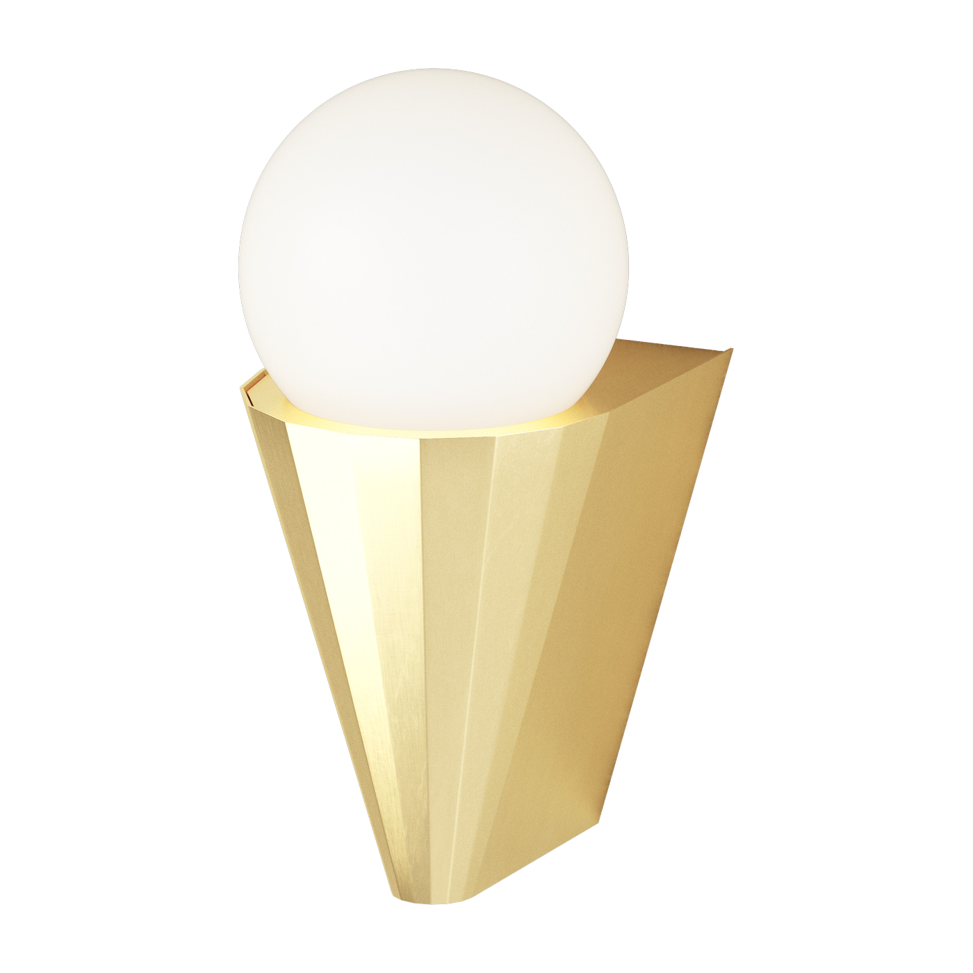 Aplique de latón dorado satinado 12x21cm Cornet - CVL Luminaires