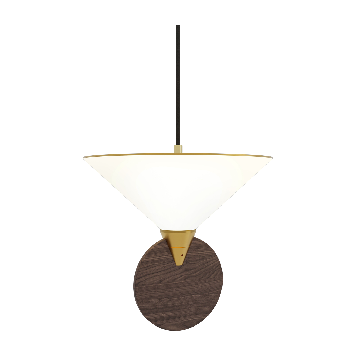 Lampada a sospensione in ottone e noce 230x30cm Compass - CVL Luminaires