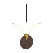 Lampada a sospensione in ottone e noce 230x30cm Compass - CVL Luminaires