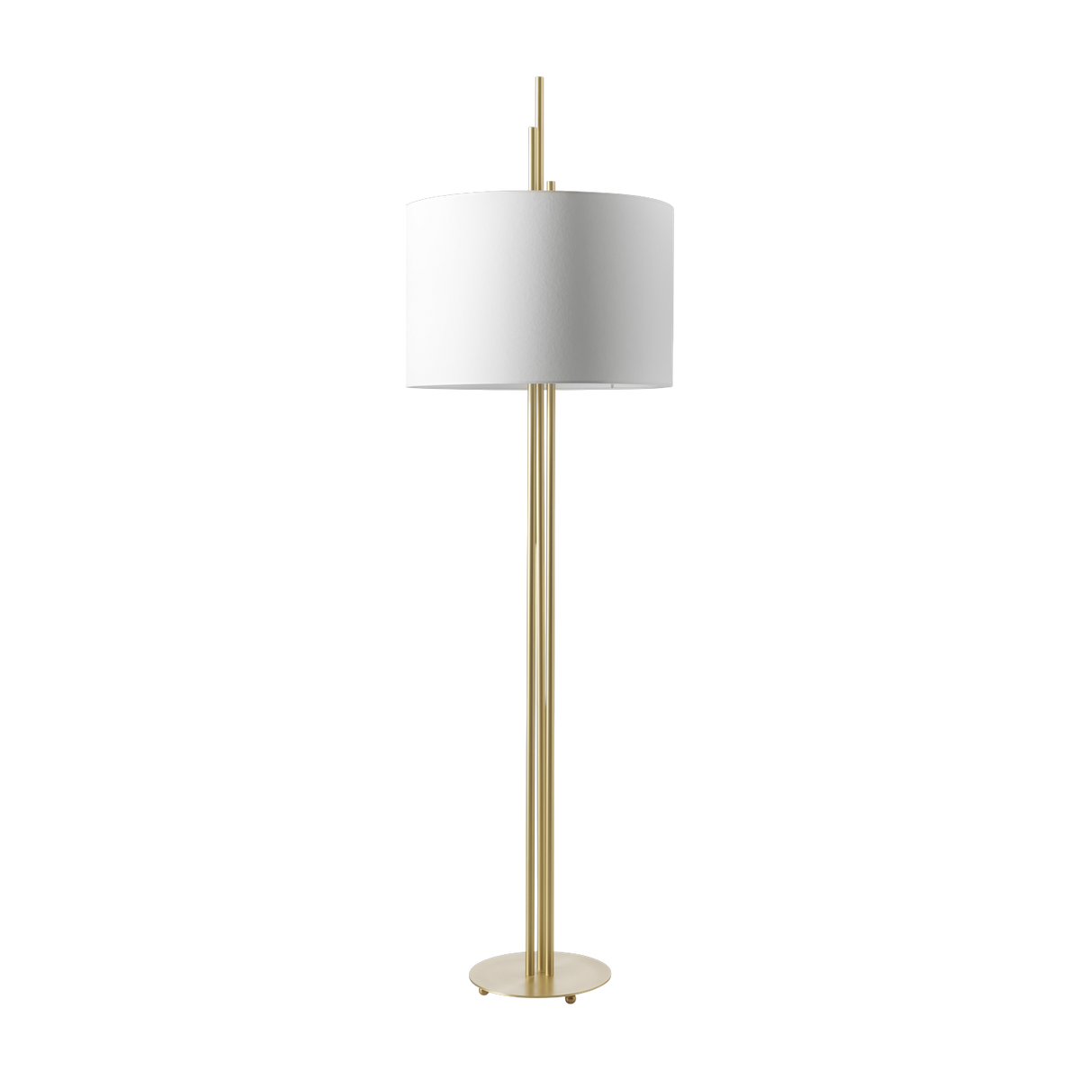 Lámpara de pie en latón satinado y pantalla blanca 200cm Upper - CVL Luminaires