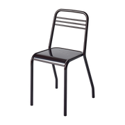 Sedia in acciaio nero-marrone UD - Tolix