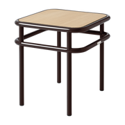 Table d'appoint carrée en chêne clair et acier brun noir 44x44x45,5cm UD - Tolix