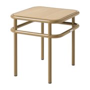 Table d'appoint carrée en chêne clair et acier brun vert 44x44x45,5cm UD - Tolix