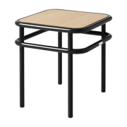 Square side table in light oak and dark black steel 44x44x45. 5cm UD - Tolix