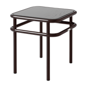 Quadratischer Beistelltisch aus schwarzer Eiche und schwarzbraunem Stahl 44x44x45, 5cm UD -. Tolix