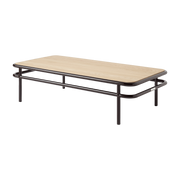 Rectangular coffee table in light oak and black-brown steel 120x60x30. 5cm UD - Tolix