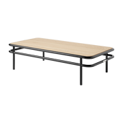 Mesa de centro rectangular de roble claro y acero negro oscuro 120x60x30, 5cm UD - Tolix