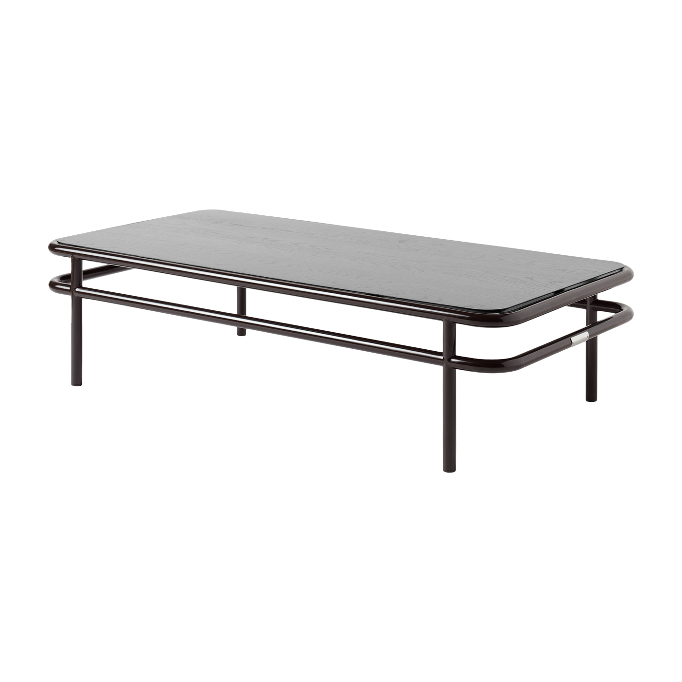 Rechteckiger Couchtisch aus schwarzer Eiche und schwarzbraunem Stahl 120x60x30, 5cm UD -. Tolix