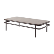 Mesa de centro rectangular de roble teñido y acero negro-marrón 120x60x30, 5cm UD - Tolix