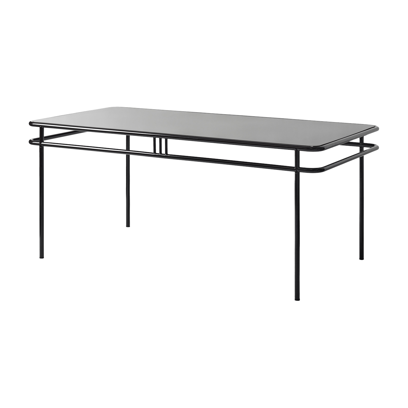 Rechteckiger Esstisch aus tiefschwarzem Stahl 180x90x76, 5cm UD - -. Tolix