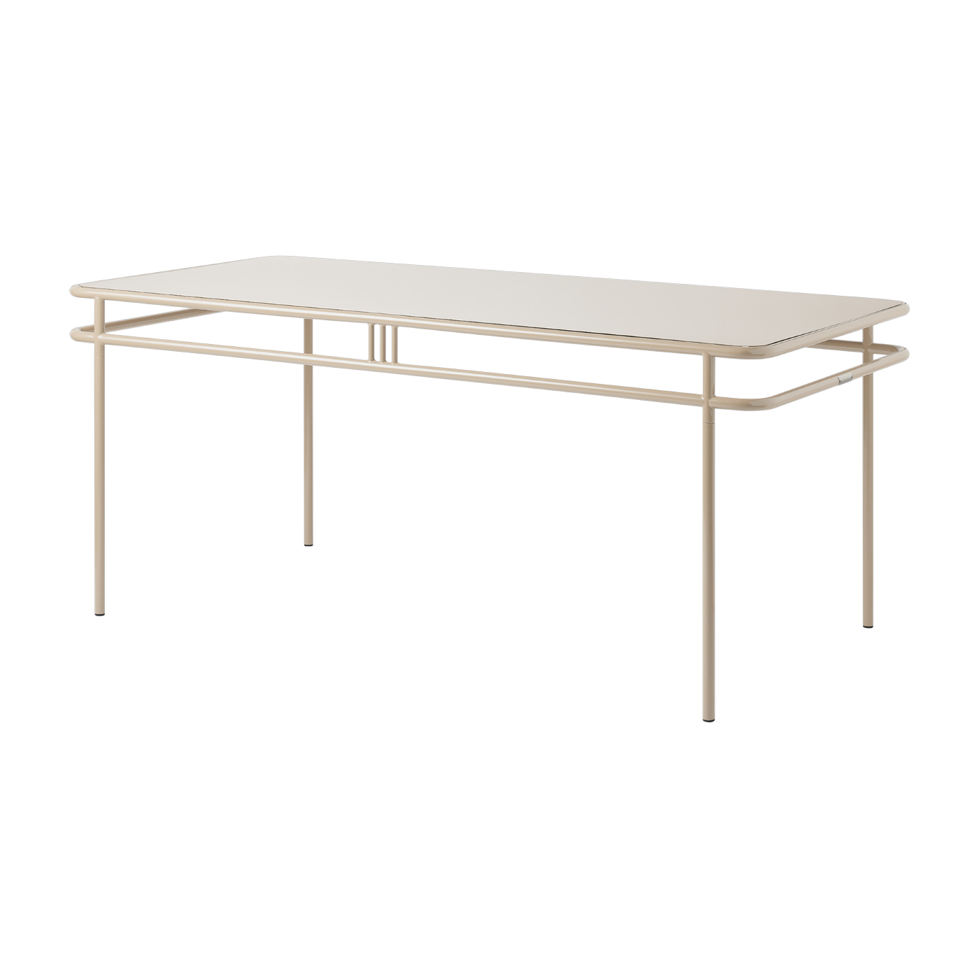 Rechteckiger Esstisch aus Stahl graubeige 180x90x76, 5cm UD - -. Tolix