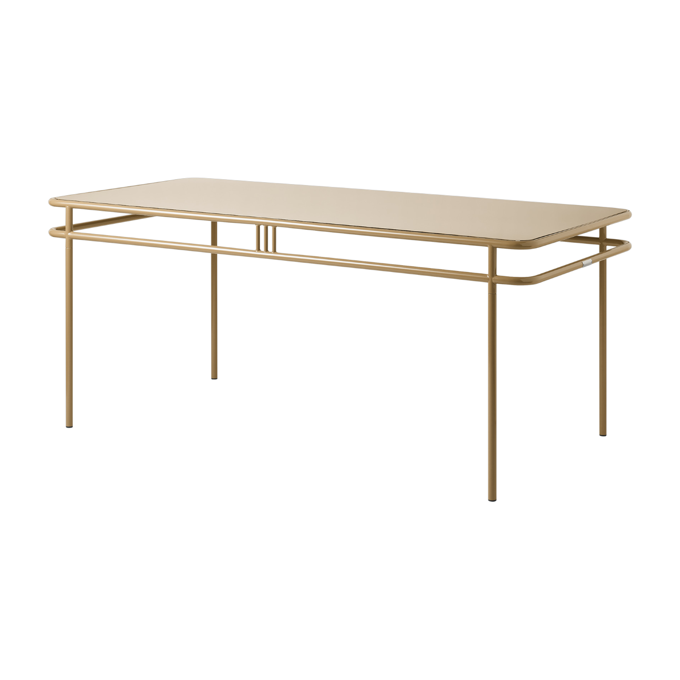 Rechteckiger Esstisch aus braun-grünem Stahl 180x90x76, 5cm UD - -. Tolix