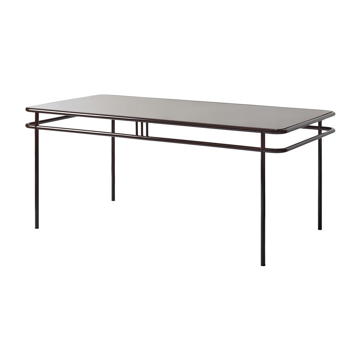 Rechteckiger Esstisch aus schwarzbraunem Stahl 180x90x76, 5cm UD - -. Tolix
