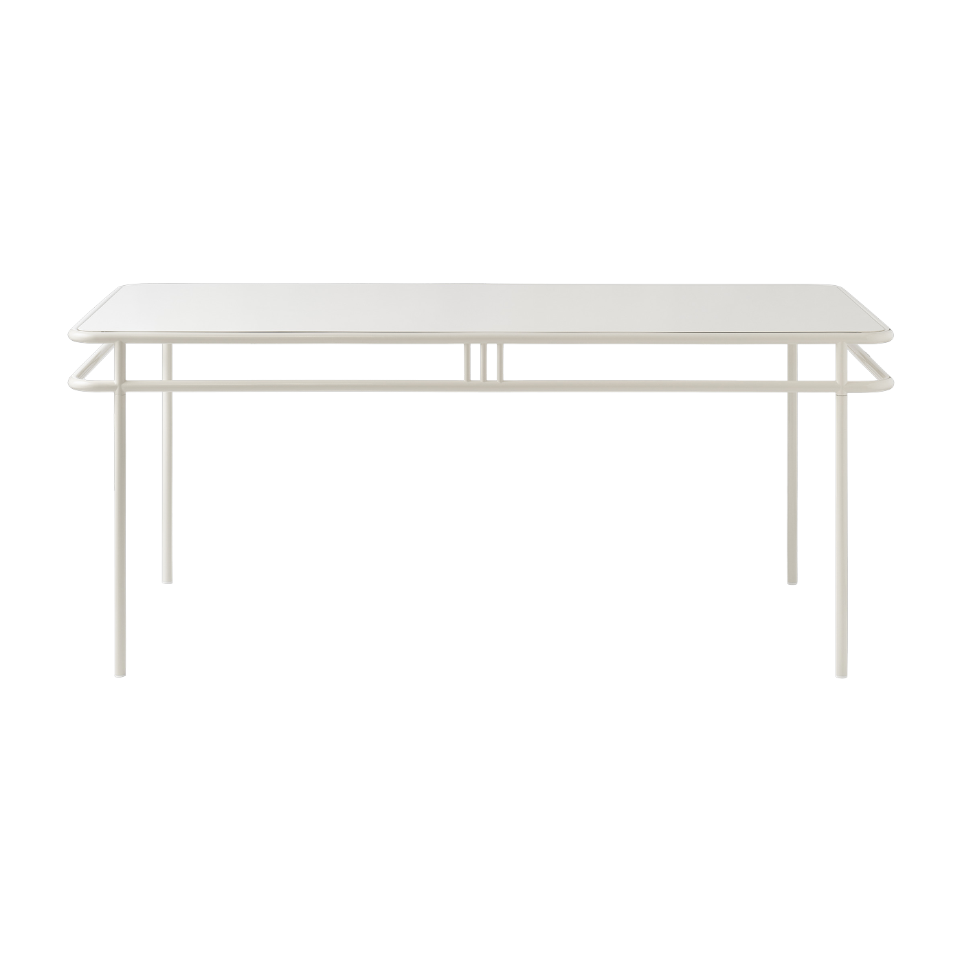 Rechteckiger Esstisch aus reinweißem Stahl 180x90x76, 5cm UD - -. Tolix