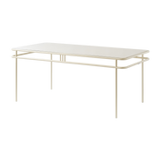 Rectangular dining table in pearl white steel 180x90x76. 5cm UD - Tolix