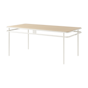 Mesa de comedor rectangular de roble claro y acero blanco puro 180x90x76, 5cm UD - Tolix