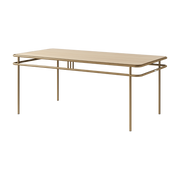 Rectangular dining table in light oak and green-brown steel 180x90x76. 5cm UD - Tolix