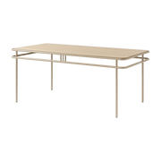 Table à manger rectangulaire en chêne clair et acier gris beige 180x90x76,5cm UD - Tolix