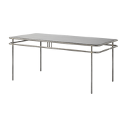 Rectangular dining table in black oak and raw varnished steel 180x90x76. 5cm UD - Tolix