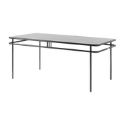 Rectangular dining table in black oak and dark black steel 180x90x76. 5cm UD - Tolix
