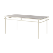 Rectangular dining table in stained oak and pearl white steel 180x90x76. 5cm UD - Tolix