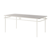 Rectangular dining table in stained oak and pure white steel 180x90x76. 5cm UD - Tolix