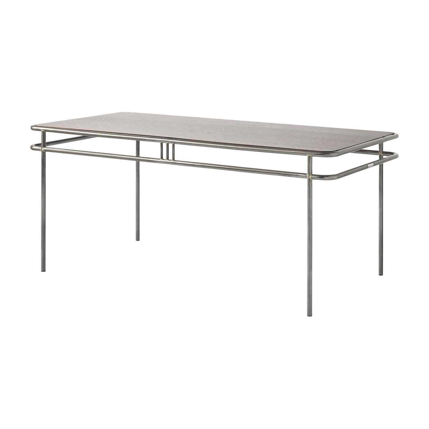 Rechteckiger Esstisch aus gebeizter Eiche und lackiertem Rohstahl 180x90x76, 5cm UD -. Tolix