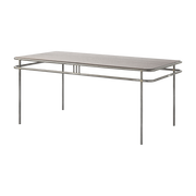 Mesa de comedor rectangular de roble teñido y acero barnizado bruto 180x90x76, 5cm UD - Tolix