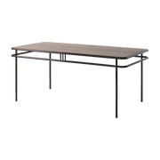 Rectangular dining table in dark-stained oak and dark-black steel 180x90x76. 5cm UD - Tolix