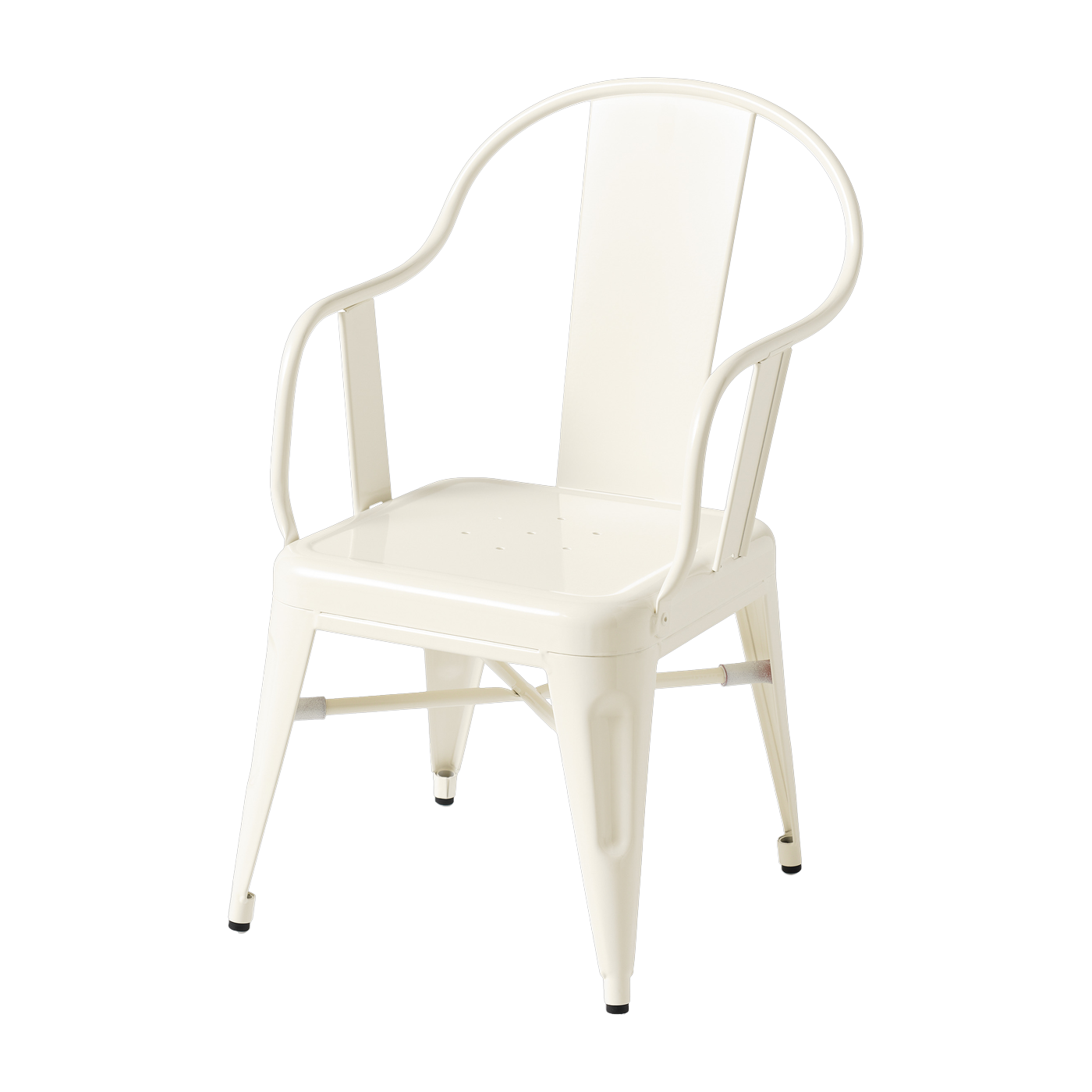 Children's chair in pearl-white steel Mouette - Tolix