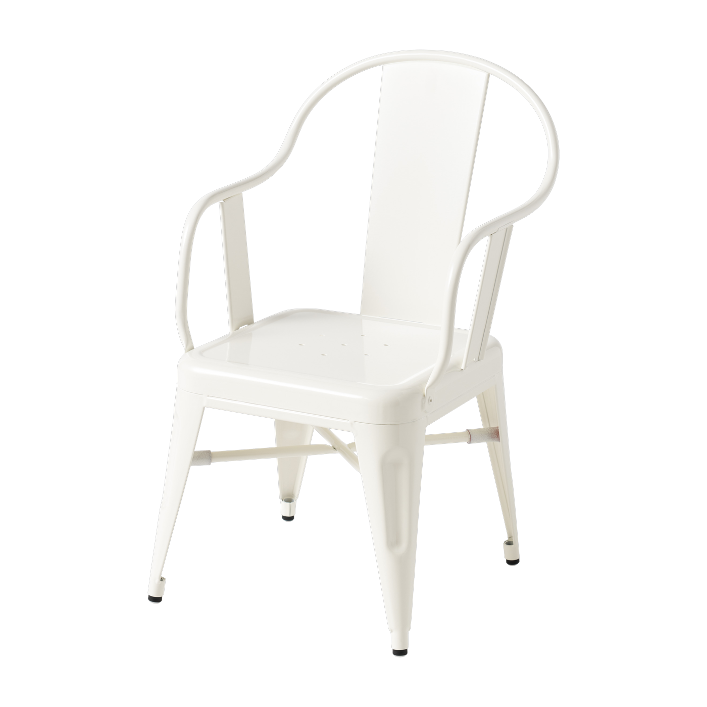 Children's armchair in pure white Mouette steel - Tolix