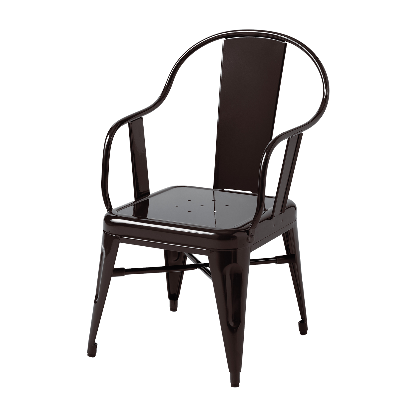 Black-brown steel child's armchair Mouette - Tolix