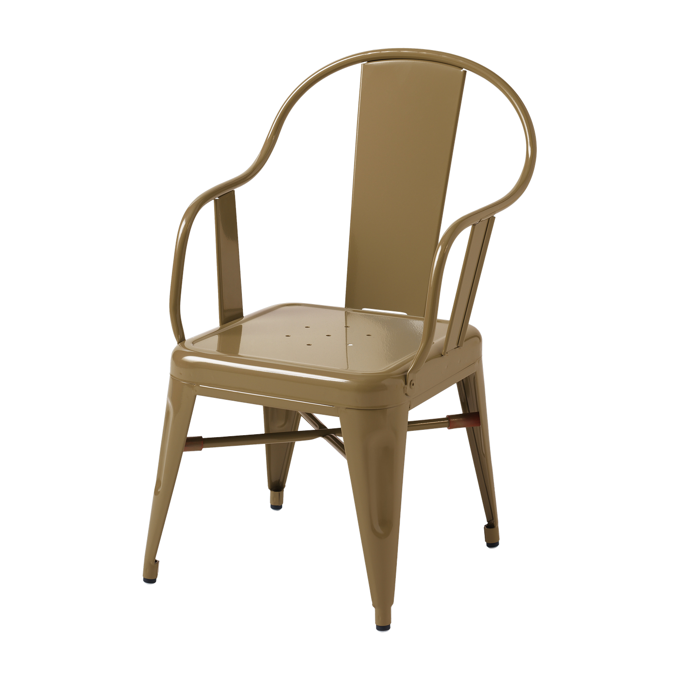 Seagull green brown steel armchair for children - Tolix