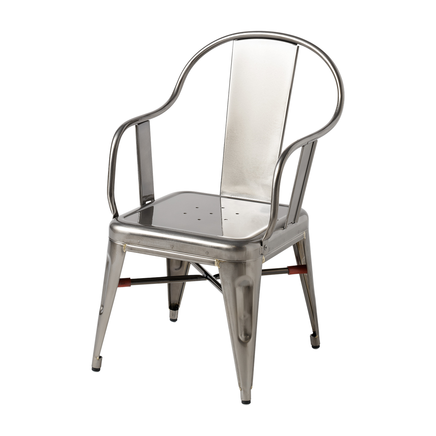 Children's armchair in raw steel with Mouette varnish - Tolix