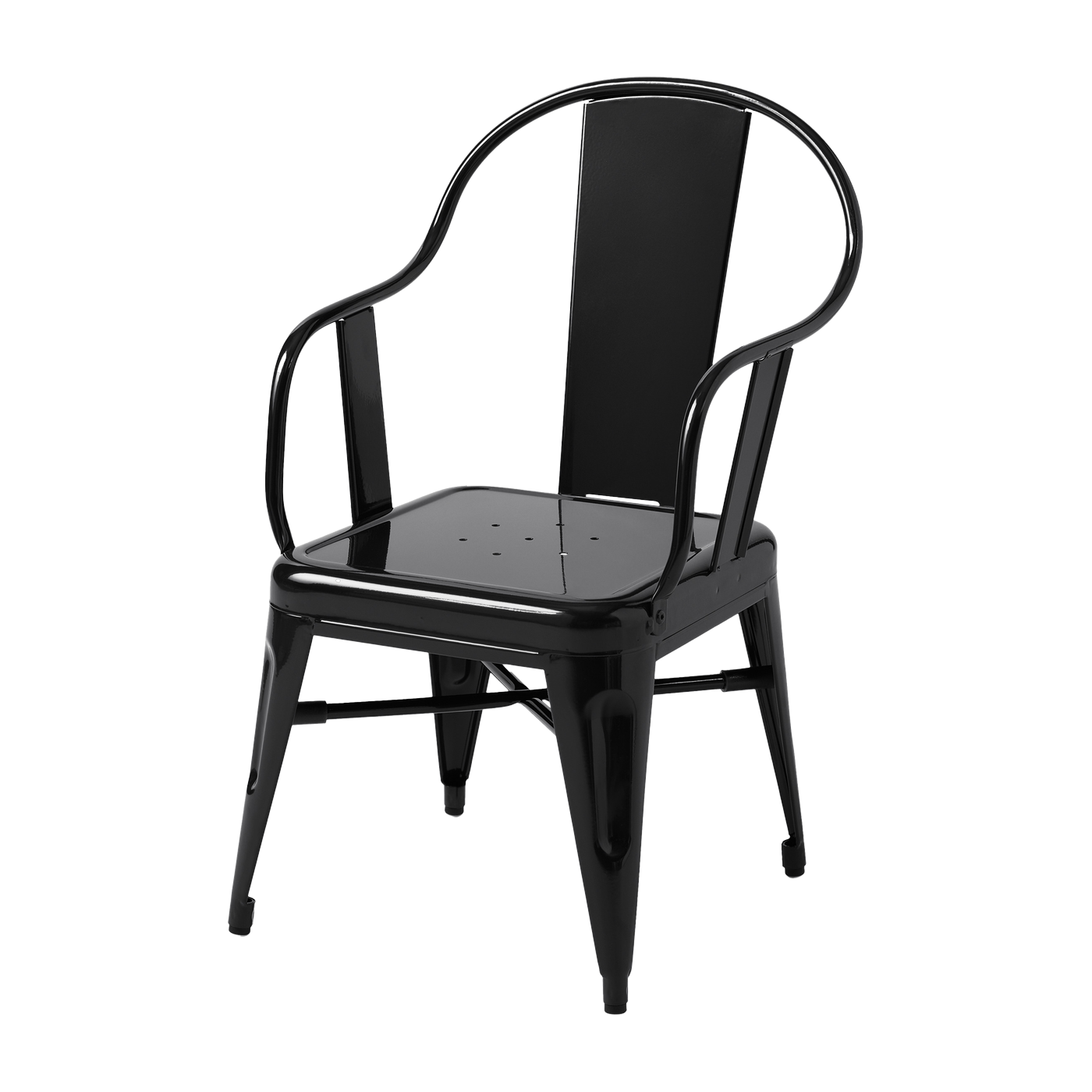 Children's chair in dark black steel Mouette - Tolix