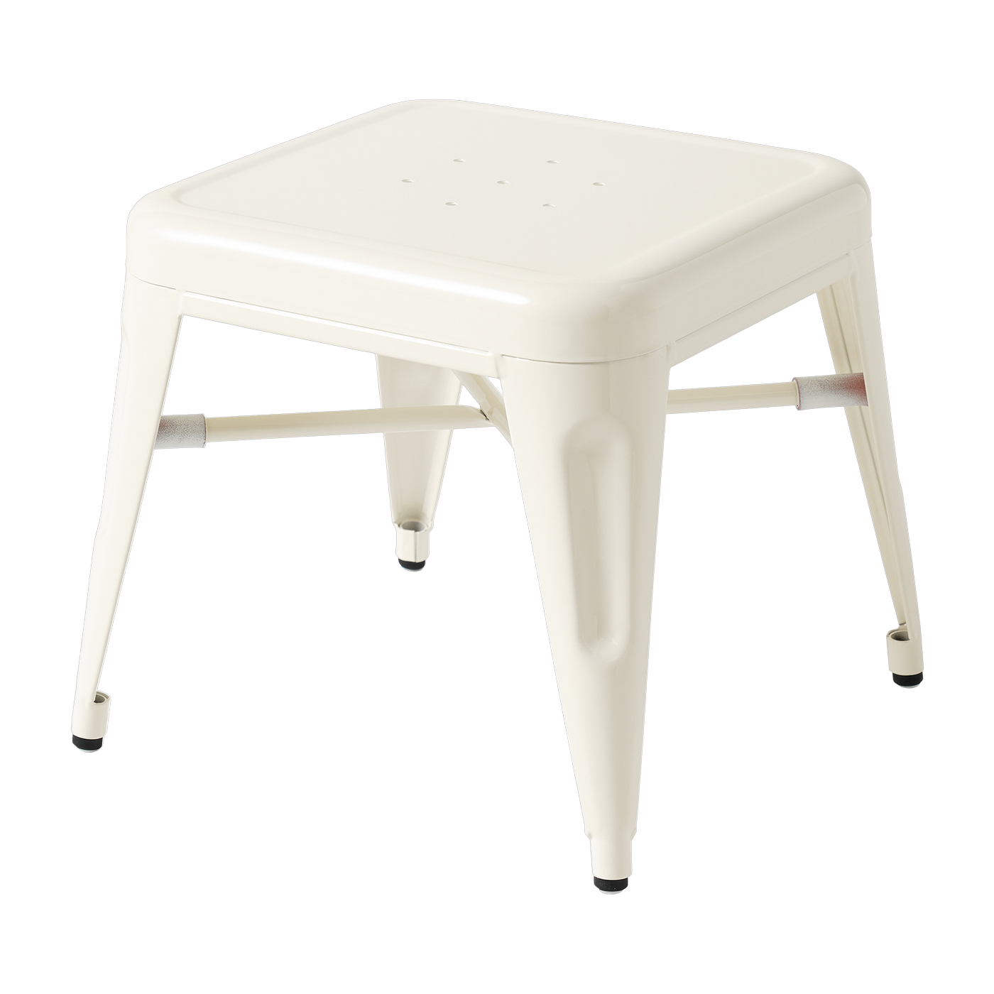Tabouret pour enfant en acier blanc perlé Mouette - Tolix