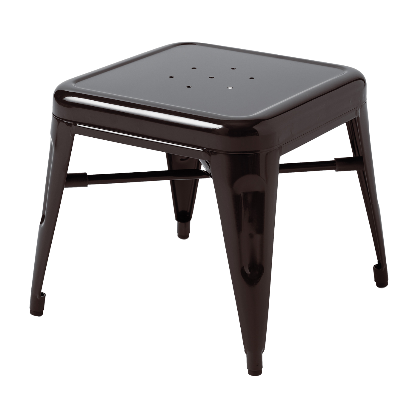 Tabouret pour enfant en acier brun noir Mouette - Tolix