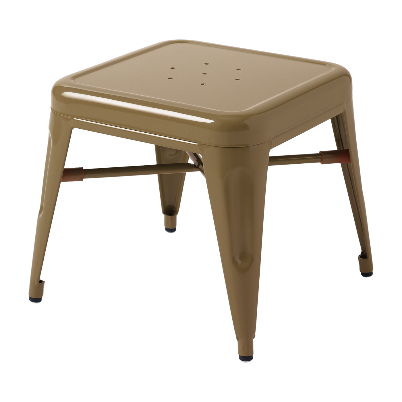 Tabouret pour enfant en acier brun vert Mouette - Tolix