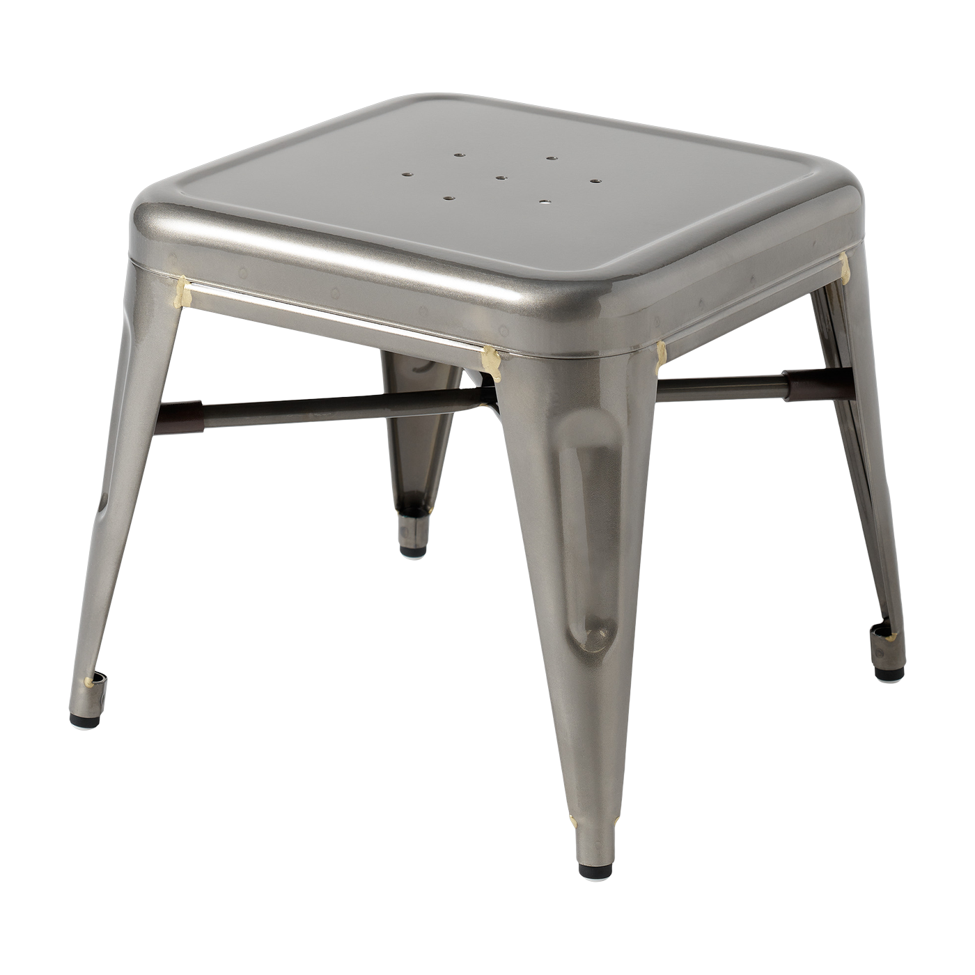 Tabouret pour enfant en acier brut vernis Mouette - Tolix