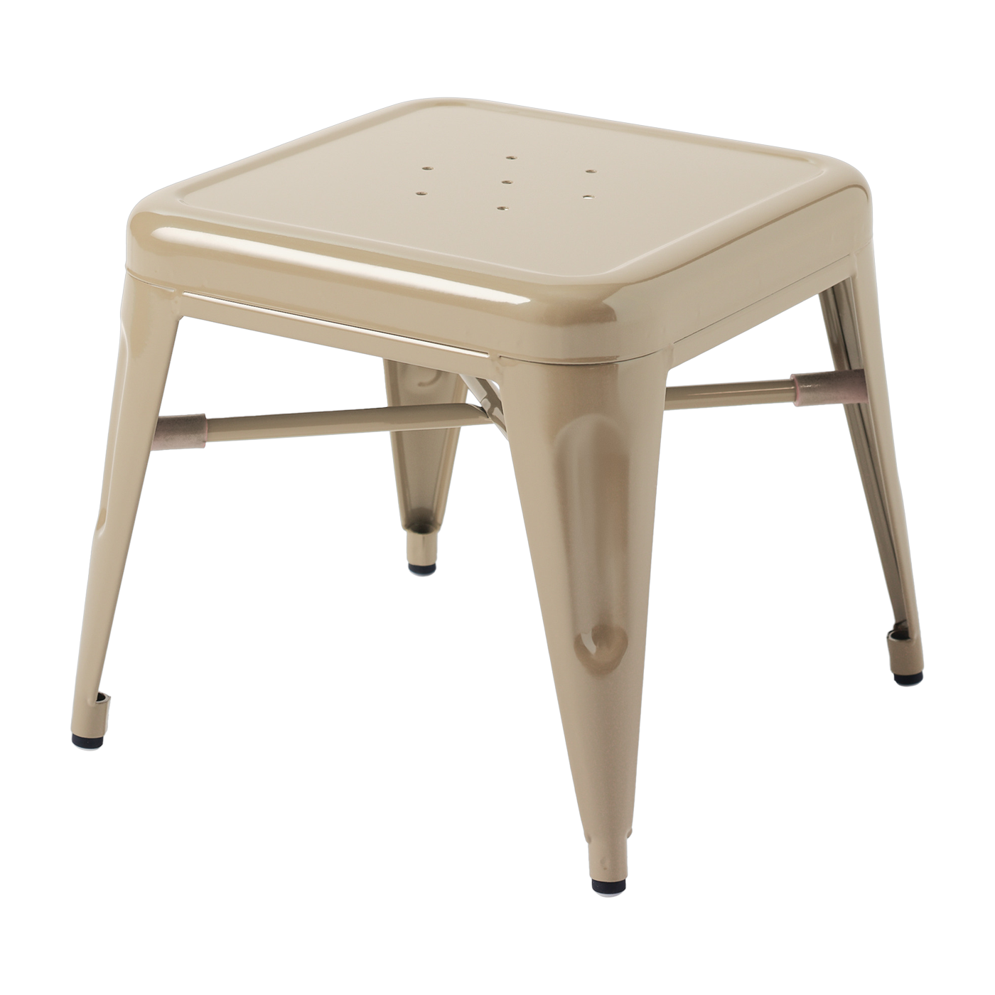 Tabouret pour enfant en acier gris beige Mouette - Tolix
