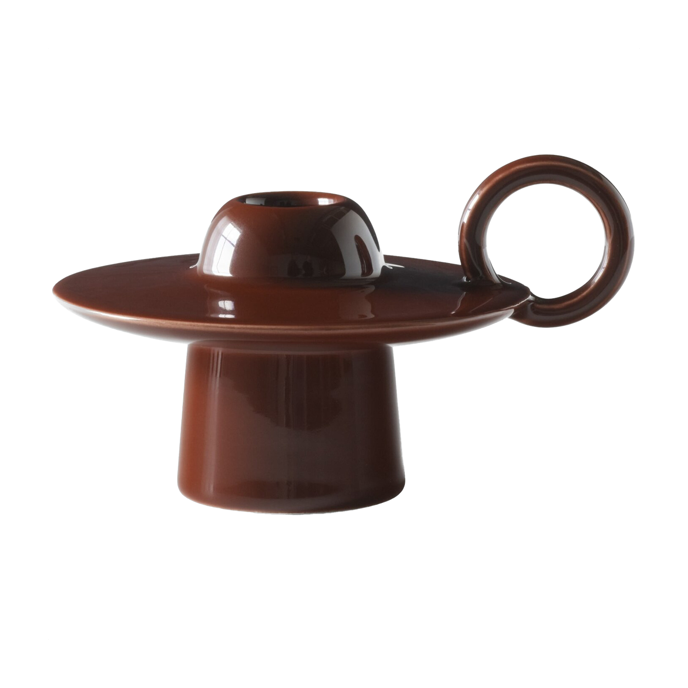 Candeliere in ceramica rosso marrone 14, 2x11, 8x8, 5cm Momento - &tradition