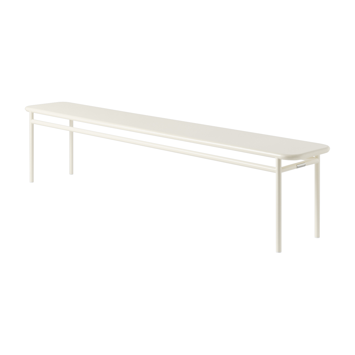 Bench in white pearl steel 200x34x45cm T37 - Tolix