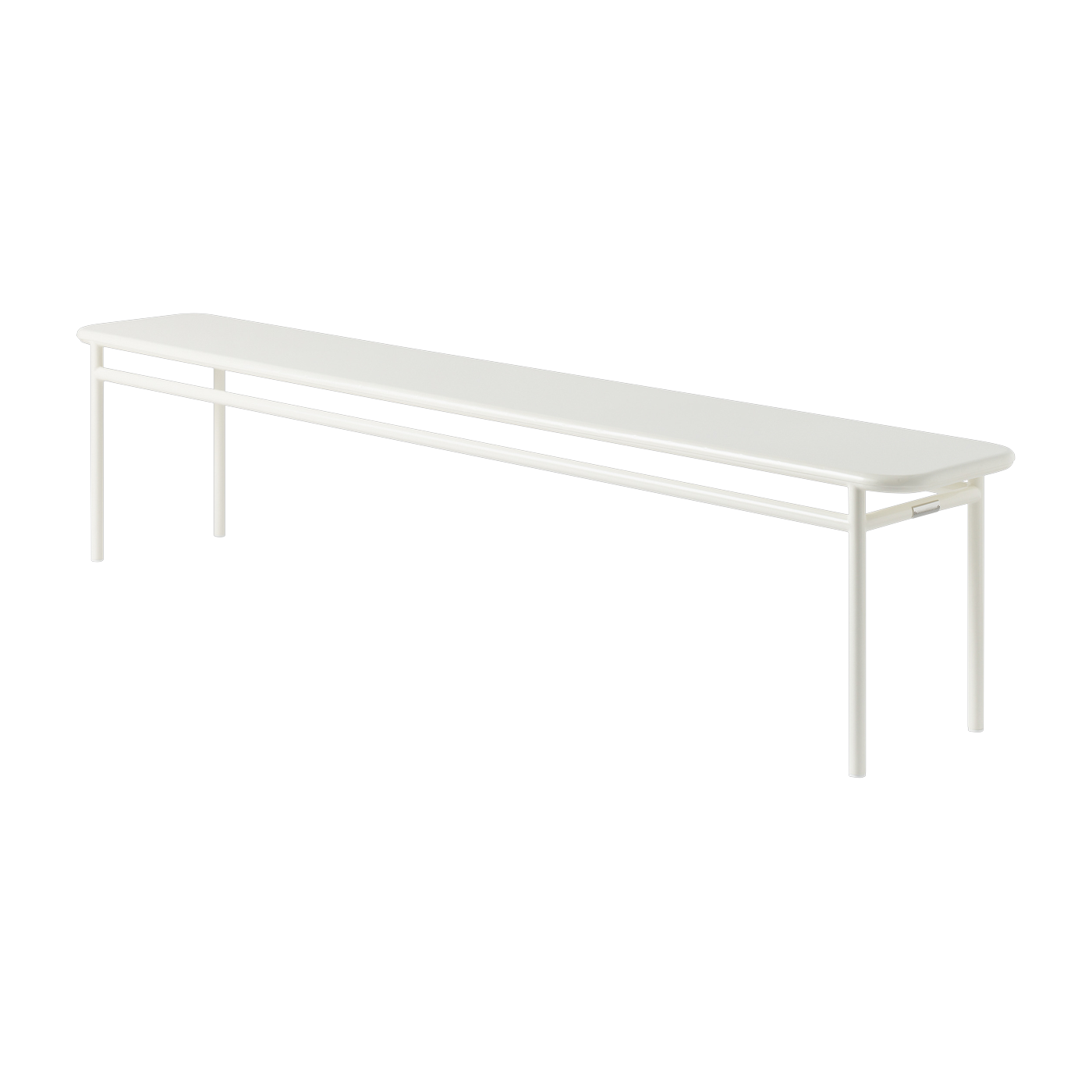 Bench in pure white steel 200x34x45cm T37 - Tolix