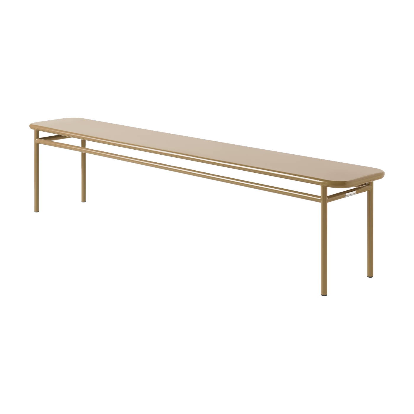 Bench in green-brown steel 200x34x45cm T37 - Tolix