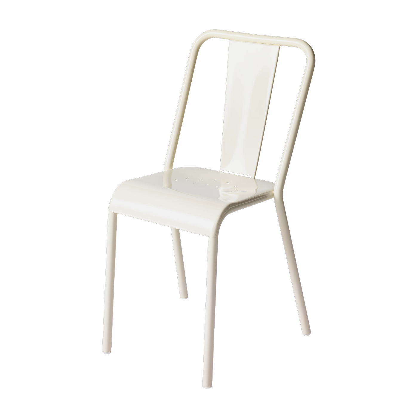 Chaise en acier blanc perlé T37 - Tolix