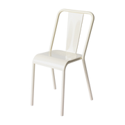 White pearl steel chair T37 - Tolix