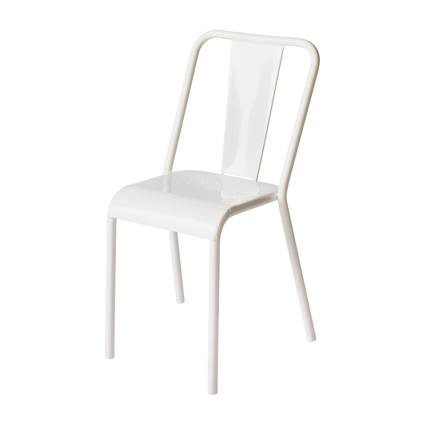 Chaise en acier blanc pur T37 - Tolix
